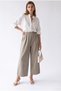 4954 Women's High Waist Elastic Waist Palazzo Skirt Trousers Antique Mink - 4