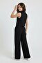 Black Girls' Stoned Zero-Sleeve Vest and Wide-Leg Pants Set 24708 - 7