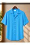 Apaş Collar Cotton Linen Flam Pattern Soft Textured, Sweat-Proof, Air-Permeable Men's Summer Single Shirt - 2
