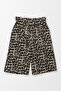 Trendy Girls' Leopard-Printed Crinkled Fabric Thin Summer Capri Pants with Elastic Waistband - 2