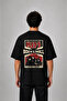 Kiss Printed Oversize Cotton Black T-Shirt