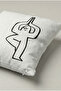 Black and White Minimal Unicorn Patterned Throw Pillow Cover 281 – Minimal Unicorn Design 45X45 cm - 3