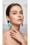Marble Pattern Leaf Earrings Dangle Gold Color Women's Earrings Turquoise / Pink / White - 5