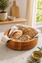 Wooden Salad Bowl - Round Fruit Serving Tray - Decorative Solid Beech (20cm) - 8