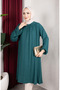 Bürümcük Fabric Raglan Sleeve Long Tunic 0902-08 Petrol - 3
