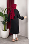 Bürümcük Fabric Raglan Sleeve Long Tunic 0902-03 Black - 5