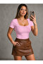 Women's Square Neck Modal Lycra Short Sleeve Slim Fit Blouse - 5