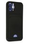 Aconcept iPhone 12 Case Kelvin Silicone with Business Card Holder (210640) - Black - 2