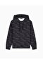 Men's Comfortable Fit Logo Detailed Hooded Long Sleeve Navy Blue2 Sweatshirt - 7
