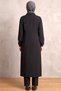 Women's Black Plus Size Zippered Hijab Cap - Seasonal Ferace with Shirt Collar Pockets - 3
