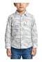 Boys Grey Leaf Printed Casual Shirt - 4