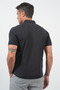 Black Italian Collar Short Sleeve Pocketless Slim Fit Stretchy Shirt 1004260159 - 5