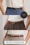 Soyut Ellipse Gold Buckle Thin Women's Belt Set 1.5 cm - 2