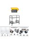 2 Tier Serving Trolley with Clear Glass Shelves, Welded Metal Frame Bar Cart with Lockable Wheels, Rolling Kitchen Cart, Modern Tea Coffee Drink Service Cart - 3