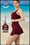 Women's Burgundy Shorts Swimsuit Set with Inner Boxer, 2 Layer Pockets, and Breast Pads for Gathering and Support - 5