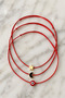 3-Piece Red Rope Anklet with Moon Star Evil Eye Bead Figure and Slide Lock Braided Anklet - 2