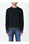 Men's Regular Fit Round Neck Soft Wool Content Long Sleeve Black Sweater