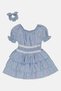 Kids Girl 2 Pieces Floral Print Dress With Scrunchie, Multicolor - 2
