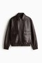 Leather bomber jacket - 5