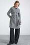 Wipes Collar Metal Buttoned Double Breasted Coat Gray 3168 - 4