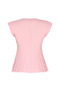 Women's Crew Neck Self-Patterned Japone Sleeve Waist Fitted Peplum Slim Knitwear Blouse - 2