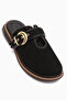 Elona Black Buckle Women's Slippers