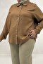 68075 Large Size Men's Collared Short Shirt - Tan - 2