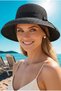 Women's French Style Elegant Ribbon Back Bow Detailed Straw Summer Hat - 5