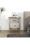 Industrial Grey Coffee Table - 2-Tier Modern Wood with Storage Drawer & Open Shelf - Bedside Table for Bedroom, Living Room, Dorm, Easy Assembly, Color: Grey - 2