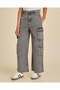 Senior Girls Black Lyocell Cargo Pocket Jeans
