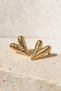 Women's Gold Color Stainless Steel Heart Shaped Textured Earrings - 2