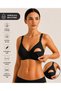 Women's 3-Pack 100% Cotton Nursing Bra (2 Hooks) (Black-White-Tan) - 2