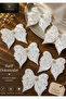 6 Pieces of Luxurious Coffee Cup Coasters with Pearl Detailing and Bow Embroidery Presentation Napkins - 2