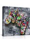 Graffiti Game Controller Canvas Wall Art | 50x50 cm Gallery Wrapped | Colorful Street Art Gaming Decor | Gamer Room Wall Art