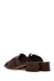 Women's Brown Short Thick Heeled Leather Slippers 26Sfd141818 - 6