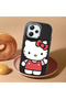 Redmi 12 Compatible Case Camera Protector Black Silicone Couple Phone Case with Kitty Pattern - 2
