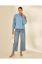 Women Light Blue Sleeveless Tencel Denim Blouse - 2