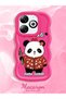 Infinix Smart 8 Compatible Case Camera Protector Red Silicone Couple Phone Case Panda Pattern - 2