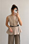 Stone Color Belted Vest - 2Y9682