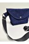 Navy Blue Denim Black Lining Mini Bag Waist Bag - 2