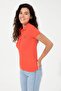 Women's Red Polo Neck T-Shirt - 3