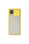 Samsung Galaxy A12 Case Palm Frosted Camera Sliding Silicone - Yellow