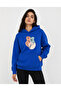 Floral Printed Hooded 2 Thread Threaded Sweatshirt