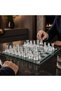 Glass Chess Set, Transparent and Frosted Glass Pieces, 25X25Cm - 5