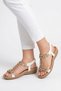 White Patterned Embroidered Soft Sole Women's Sandals 4053 Z