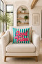 Retro Pop Art Decorative Throw Pillow Cover Set of 4 Good Vibes Sun Flower Tiger Pattern Sofa Cushion Cover 43X43 cm - 3
