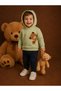 Baby Boy & Child 100% Cotton Teddy Bear Embroidered Hooded 2-Piece Top and Bottom Set