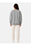 Joy Print Detailed Shirred 2 Thread Crew Neck Sweatshirt - 2