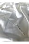 Women's Silver Color Stone Star Detailed Dangle Steel Necklace