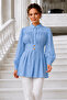 Wide Belted Shirt S0134 Blue - 2